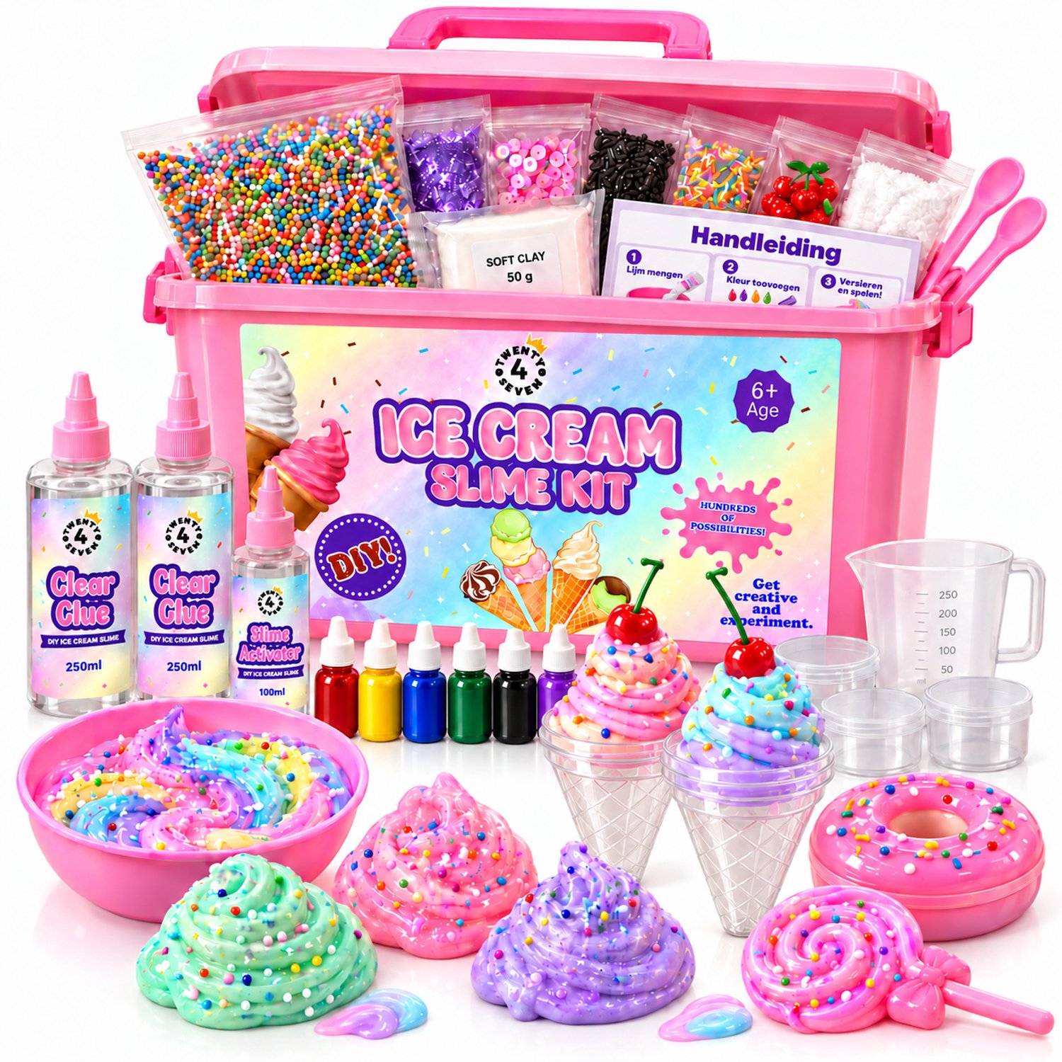 Twenty4seven® Slijm Maken Pakket - Ijssalon Slime Kit - Knutselset & Knutselpakket - Knutselen voor Meisjes en Jongens vanaf 6 Jaar - Sinterklaas Cadeau en Kerstcadeau