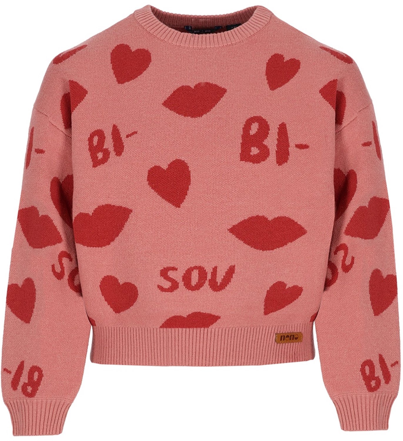 NONO - Katie Jacquard BISOU Knitted Sweater - Sunset Pink - Maat 104