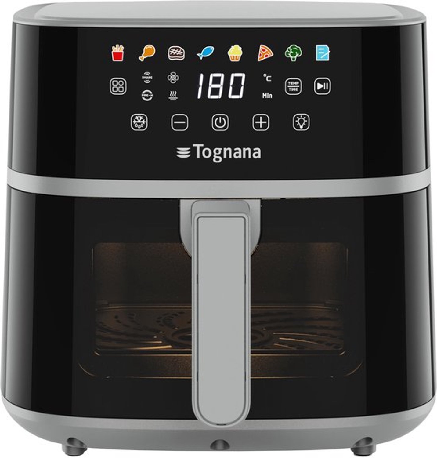 Luchtfriteuse Digitale Timer - 6 Liter Inhoud - 1700 Watt Vermogen - Kunststof En Staal - Grijs - Airfryer