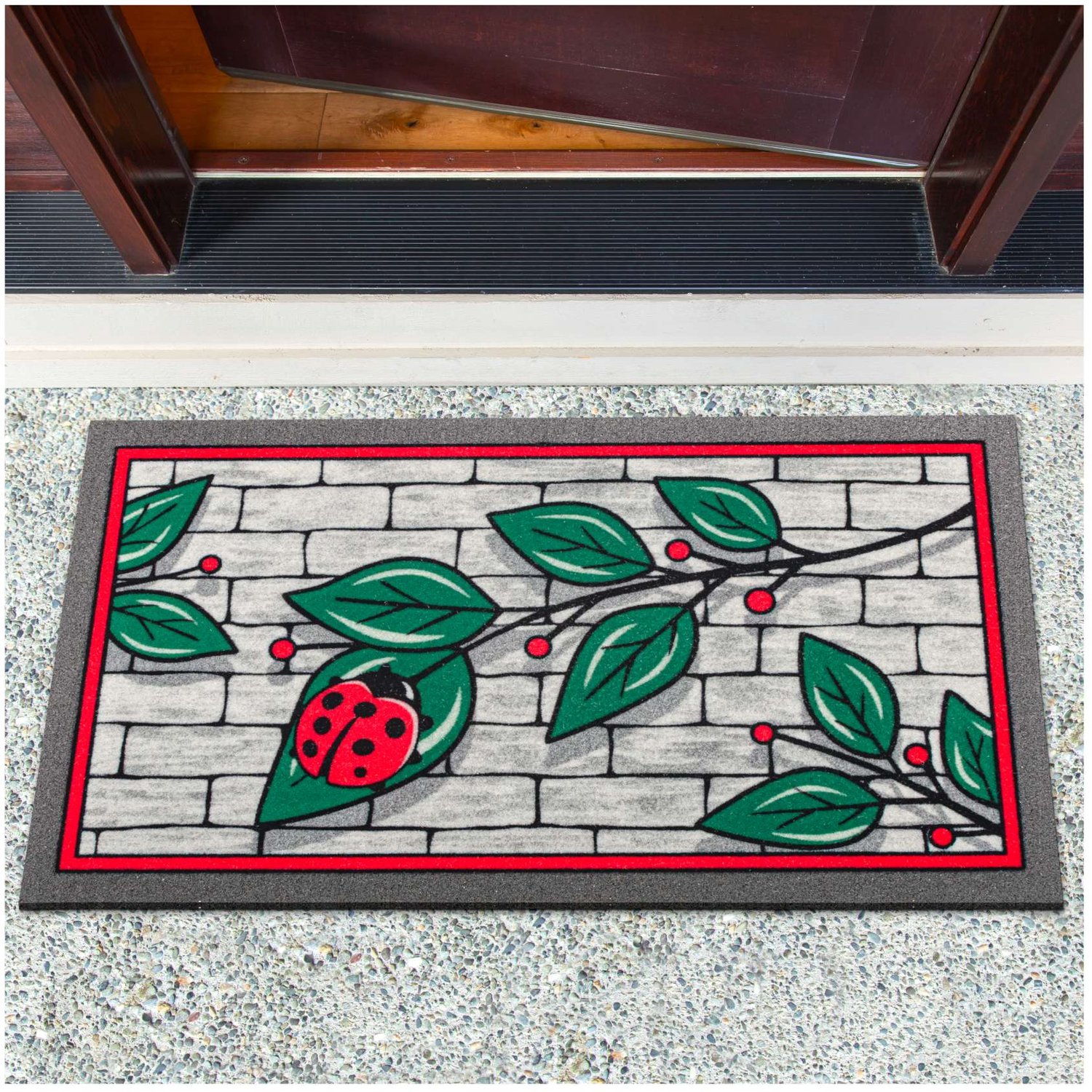 ANRO Lieveheersbeestje Deurmat Meerkleurig 40x68 cm - Antislip