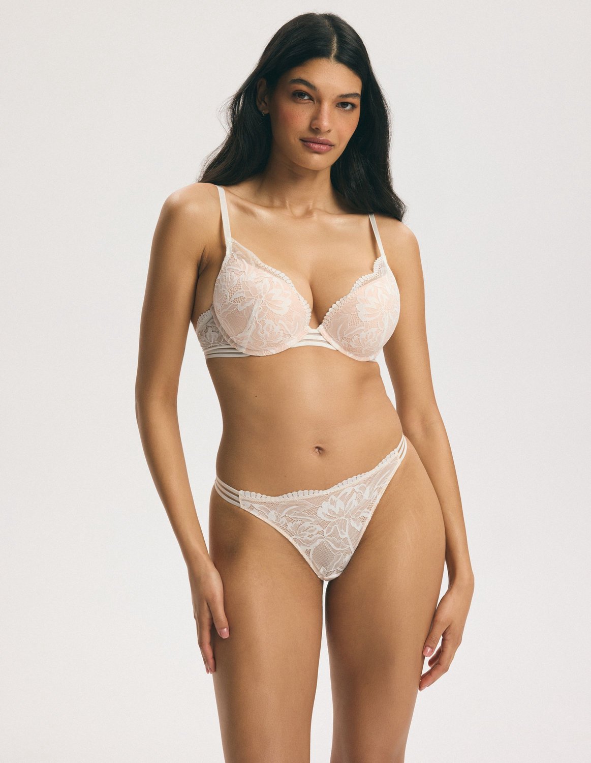 ESOTIQ Frida - Push-upbeha - Lichtroze met witte kant Lichtroze;Wit