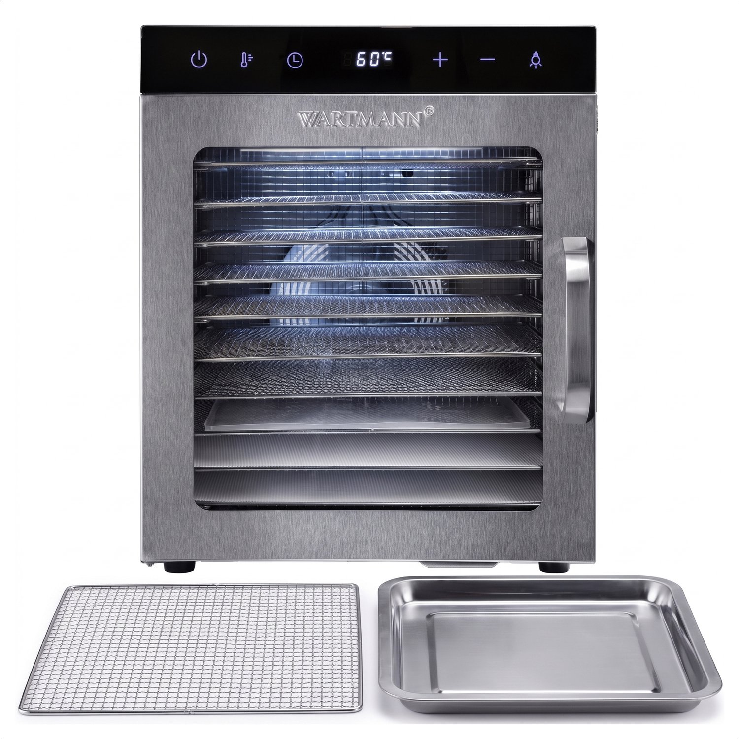 Bol.com Wartmann 2110 DH voedseldroger, droogoven, dehydrator, RVS, 10-laags. aanbieding