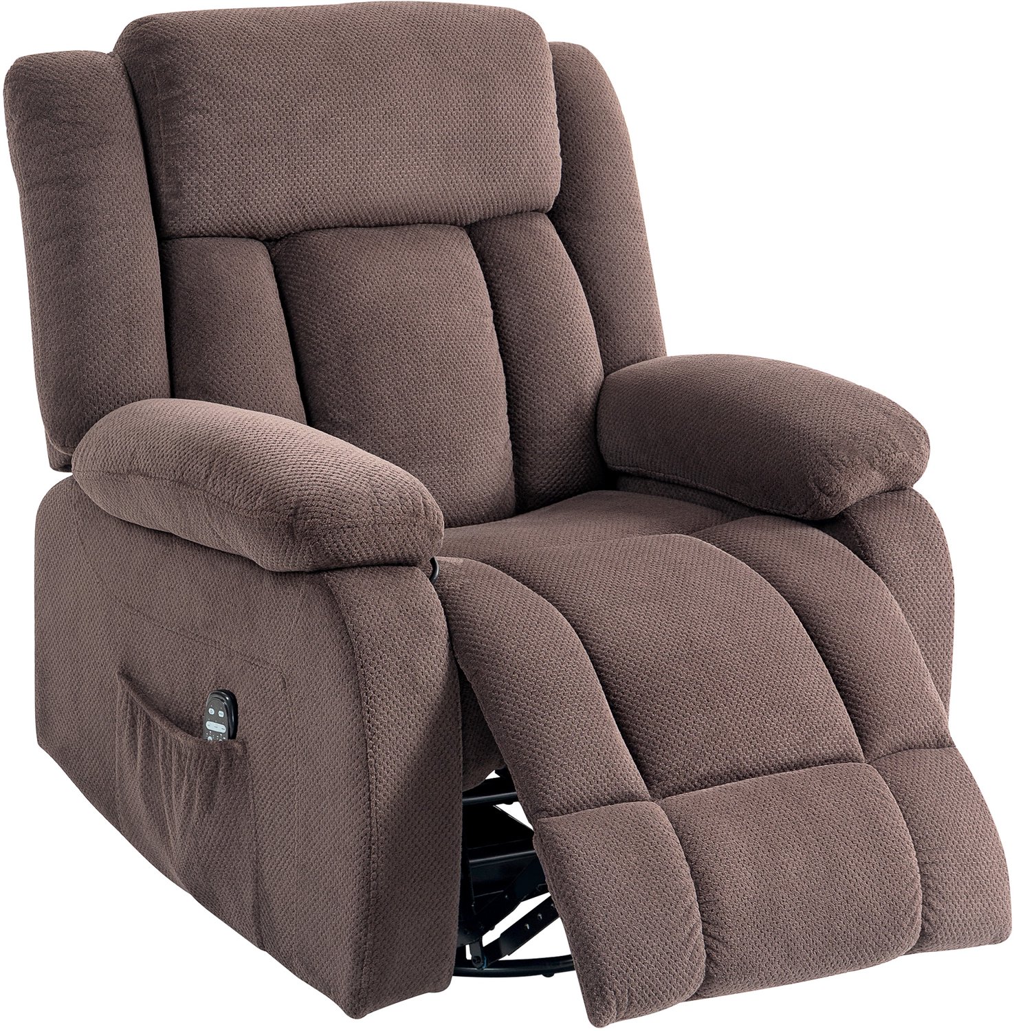 Homona Relaxfauteuil met massagefunctie en lendenverwarming - Draaibaar en schommelend - Met 8 vibratiepunten en voetensteun - 92 x 92 x 102 cm - Bruin