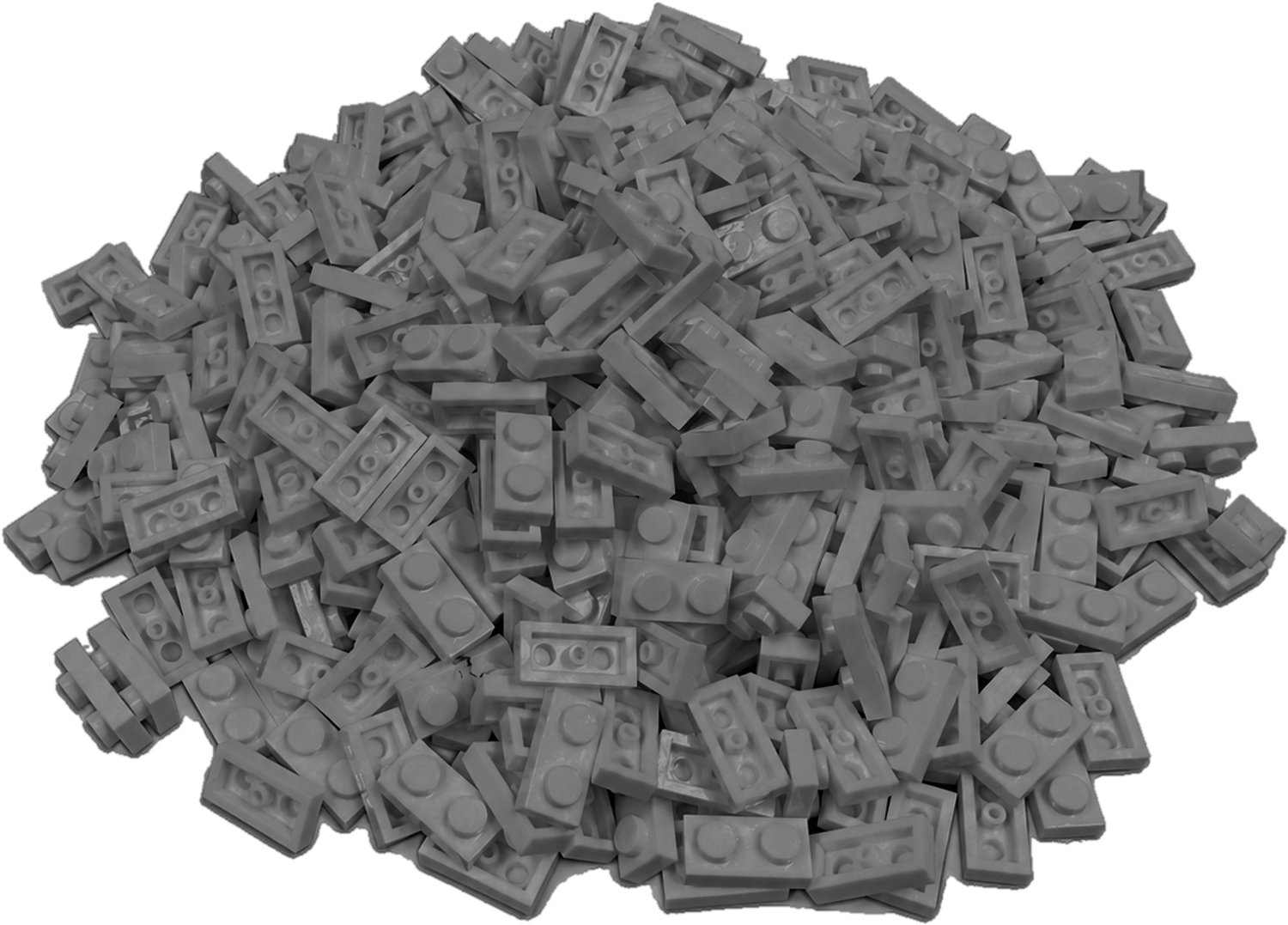300 Bouwstenen 1x2 plate | Lichtgrijs | Compatibel met Lego Classic | Keuze uit vele kleuren | SmallBricks