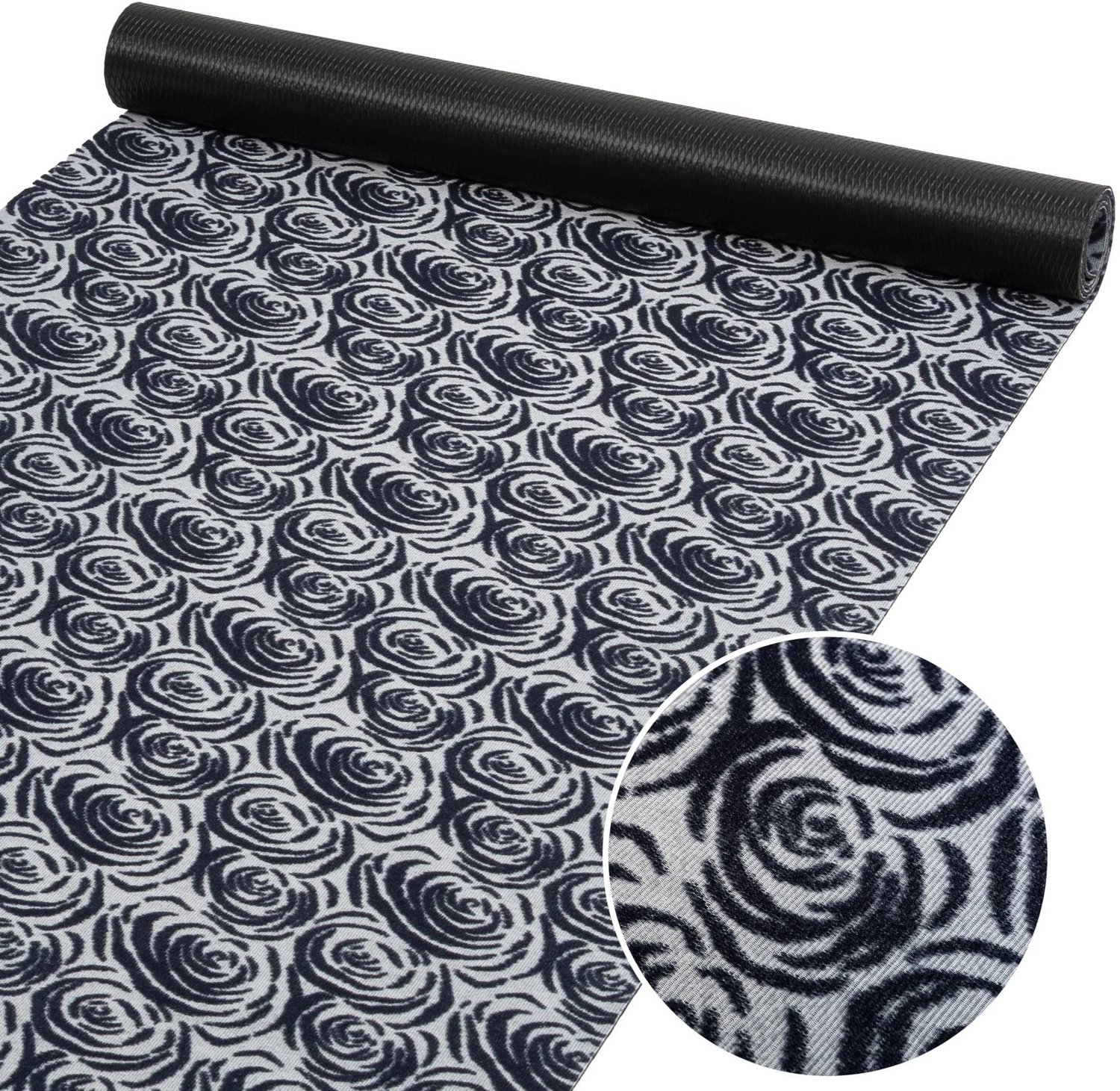 ANRO Keukenloper Clara Grijs 500x67cm – Tapijtloper Wasbaar Antislip Gangloper Hal Laagpolig