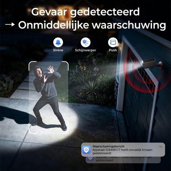 Konsoefuly Q5 - AI Beveiligingscamera Draadloos Buiten 2K 4MP PTZ WiFi Camera met Batterij Solar Support Kleurnachtzicht PIRTFkaart / Cloudopslag, Geen verplicht abonnement — afbeelding 5