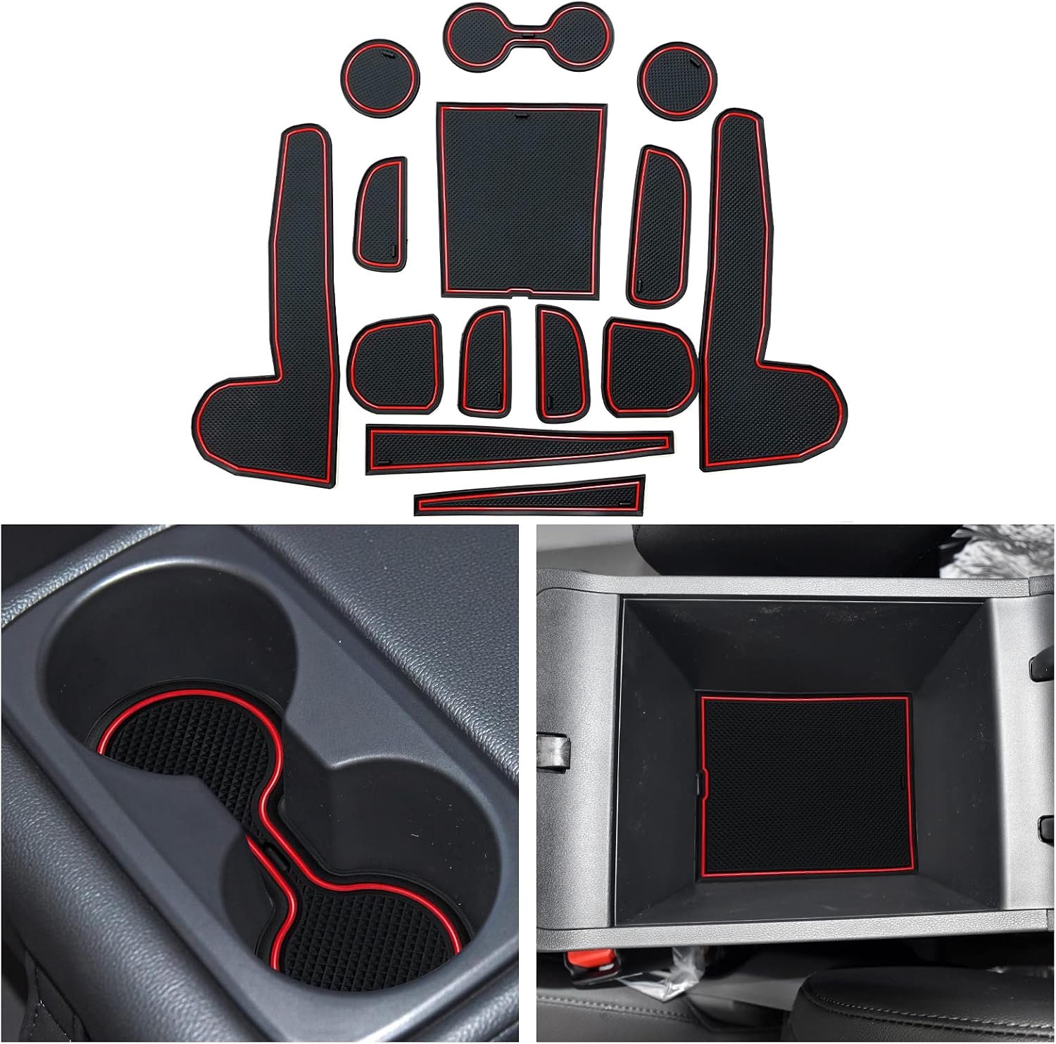 rubberen matten Tucson NX4 - antislip - voor middenconsole en armleuning - bescherming voor Hyundai Tucson 2021-2024 - Vemera