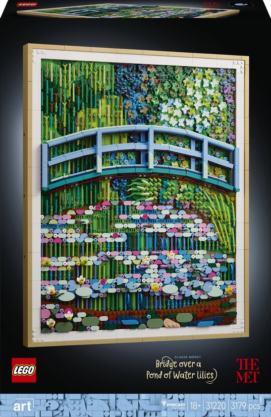 Doos van LEGO Art "Brug over een Vijver met Waterlelies" van Claude Monet.