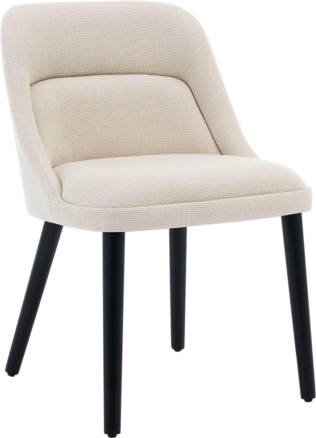Danky Set Van 2 Gestoffeerde Eetkamerstoelen - Modern Mid-Century Linnen Stoel Met Hoge Rugleuning - Gewatteerde Zitting En Stevige Houten Poten Voor Eetkamer En Keuken - Linnen | Beige