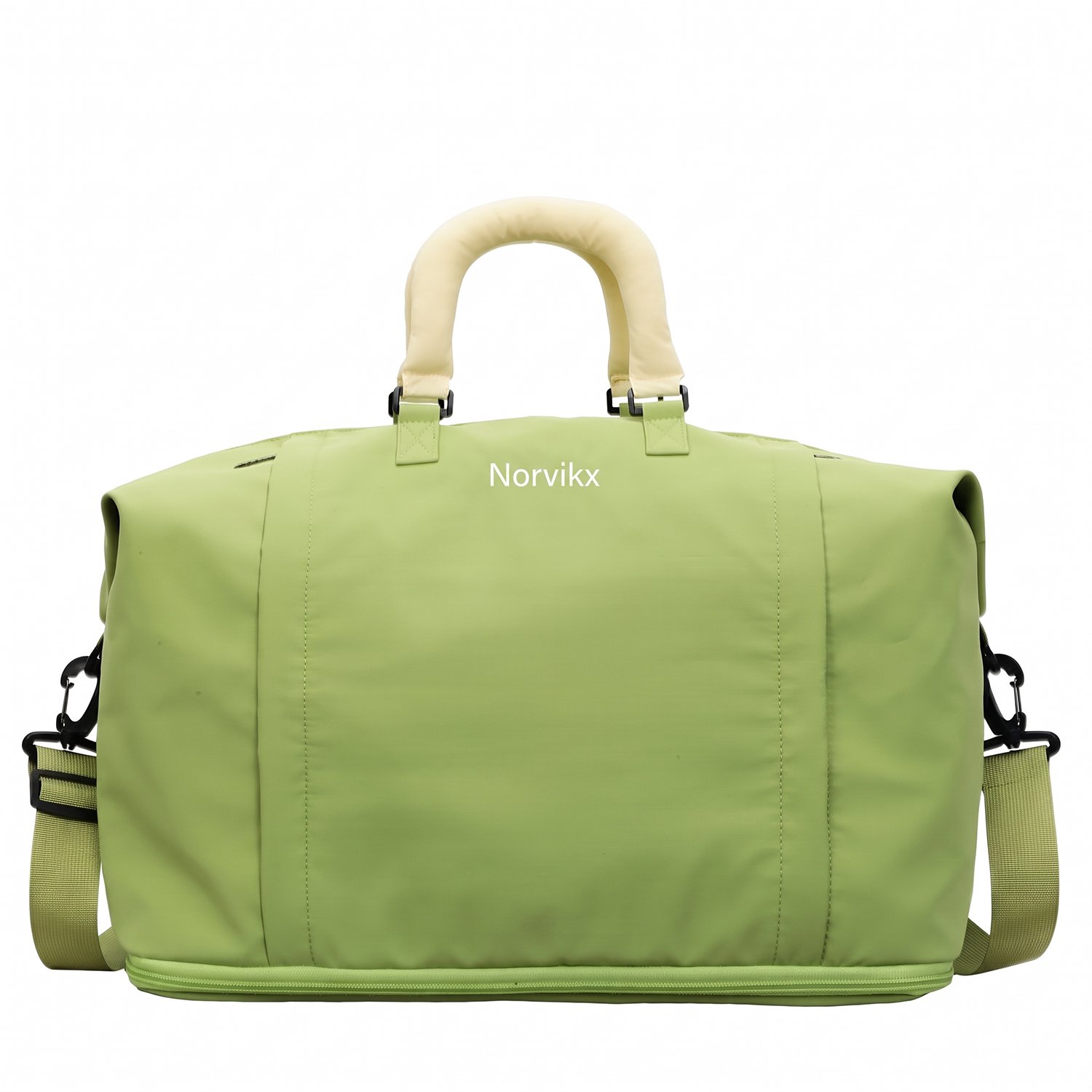 Norvikx Stijlvolle Weekendtas voor Dames en Heren - Grote Reistas met Handige Buitenvakken voor Snelle Toegang - Inclusief Duurzame Schouderband en Stevige Haken - Fijn, Zacht en Comfortabel Design - Reizen & Sporten - Groen