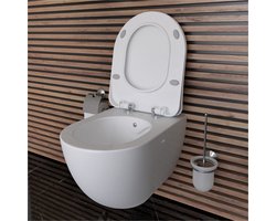 Creavit Flat Wc-Zitting - duroplast - softclose - quick release - Inox Scharnieren - Wit