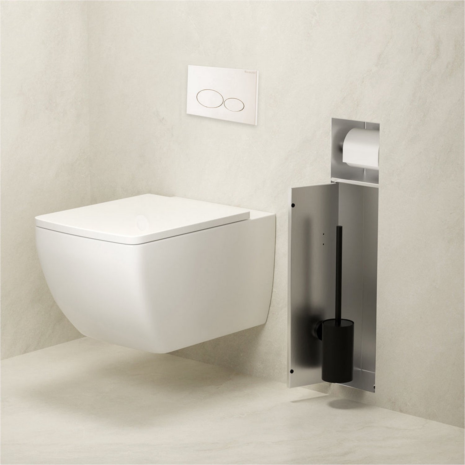 Xellanz Rocko Inbouw Toiletrol- en Borstelhouder - RVS