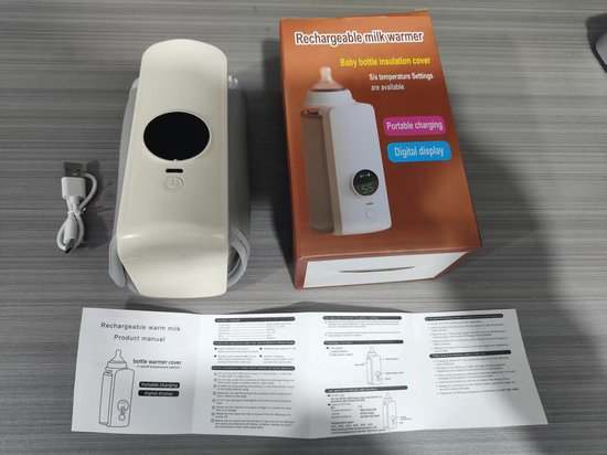 Draagbare flessenwarmer - Onmisbaar voor op reis - Snel opwarmen - Opladen via USB - Temperatuurweergave - 2000 mAh - 18 W - Verwarmt moedermelk en flesvoeding gelijkmatig - Compatibel met vrijwel alle merken flessen - Draadloze verwarming — afbeelding 2