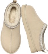 Homaxy - Dames Snowboots - suède Boots - Warme winterschoenen dames - Antislip Dunne zool - Verdikte voering van imitatiewol - Bananenbruin - 40 - Geschikt voor voetlengte van 24.89cm