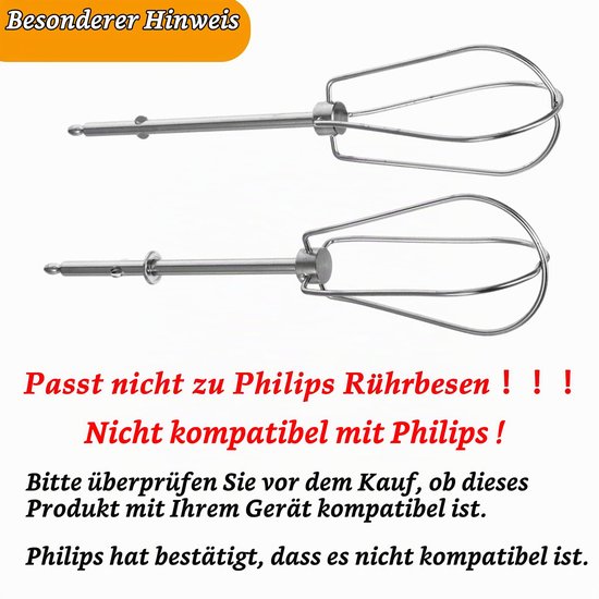 Garde voor Handmixer - RVS - Set van 2 stuks - 4 Draadstaven - Keukenmachine Accessoire — afbeelding 4