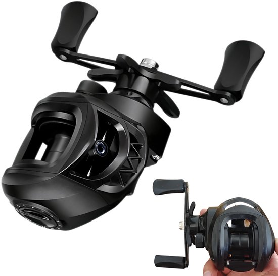 Vismolens - Low-profile Baitcasting-reel AK200 - 8 KG Enorme Slipkracht - Stevig en Duurzaam - Zwart — afbeelding 2