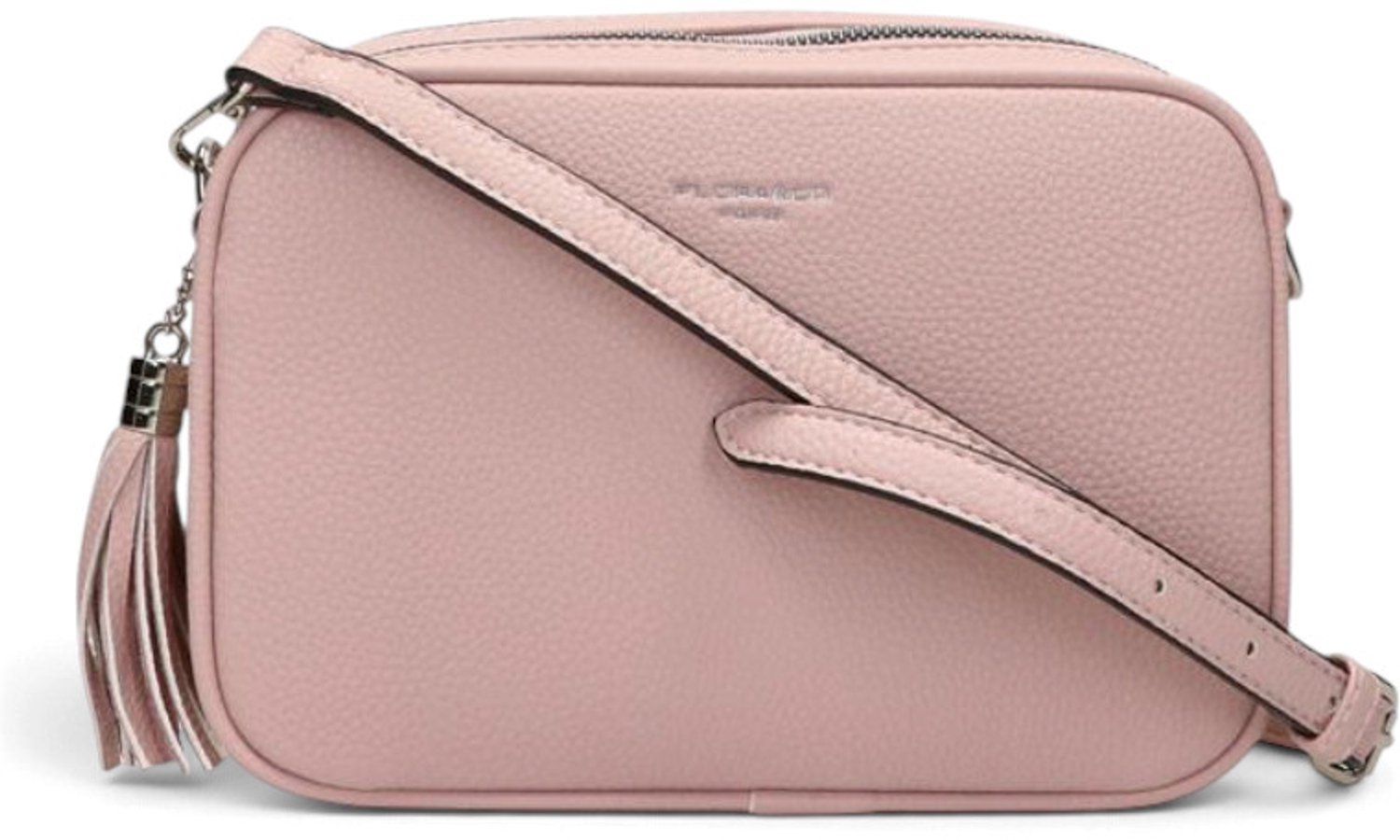 Flora&Co - KAEL - zacht generfd imitatieleer - crossbody handtas dames- 2 vakken met rits - lange instelbare riem - rose