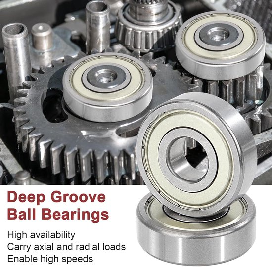 Kogellagers 6204ZZ 20 x 47 x 14 mm - Dubbel chroomstaal - Voorgesmeerd - Voor soepele werking - ShopVlot — afbeelding 2