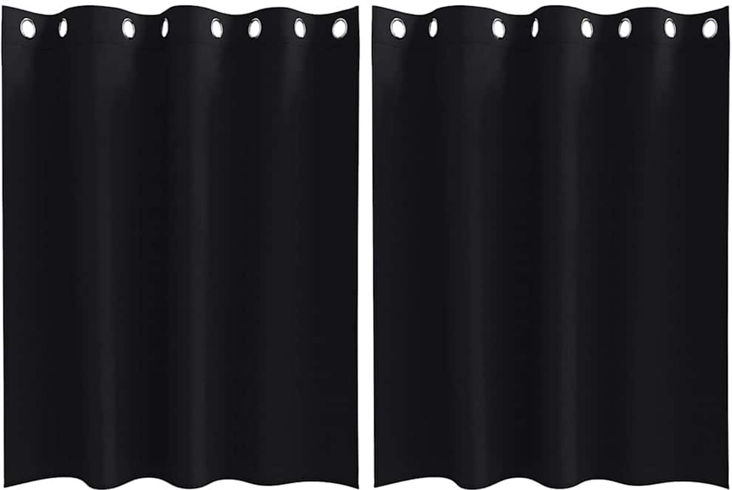 vidaXL Blackout - Gordijnen - met - Ringen - 2 - st - Zwart - 140 - x - 140 - cm - Polyester