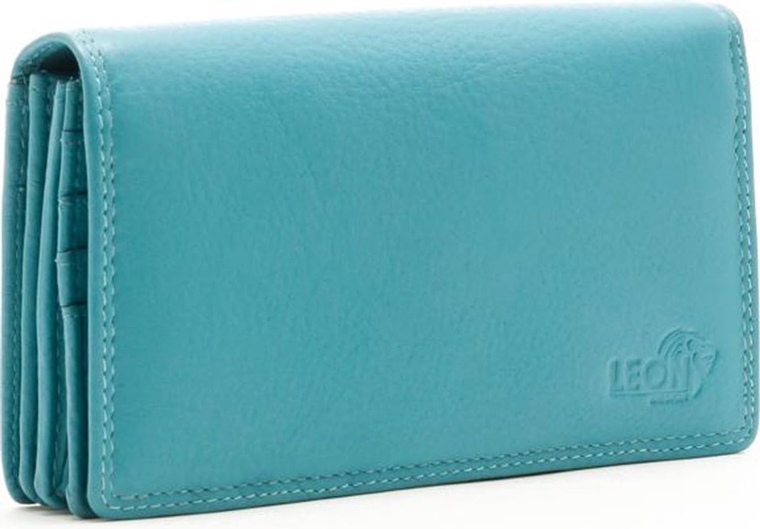 Portemonnee dames - lichtblauw - leer - stijlvol en handig - SnelShoppen