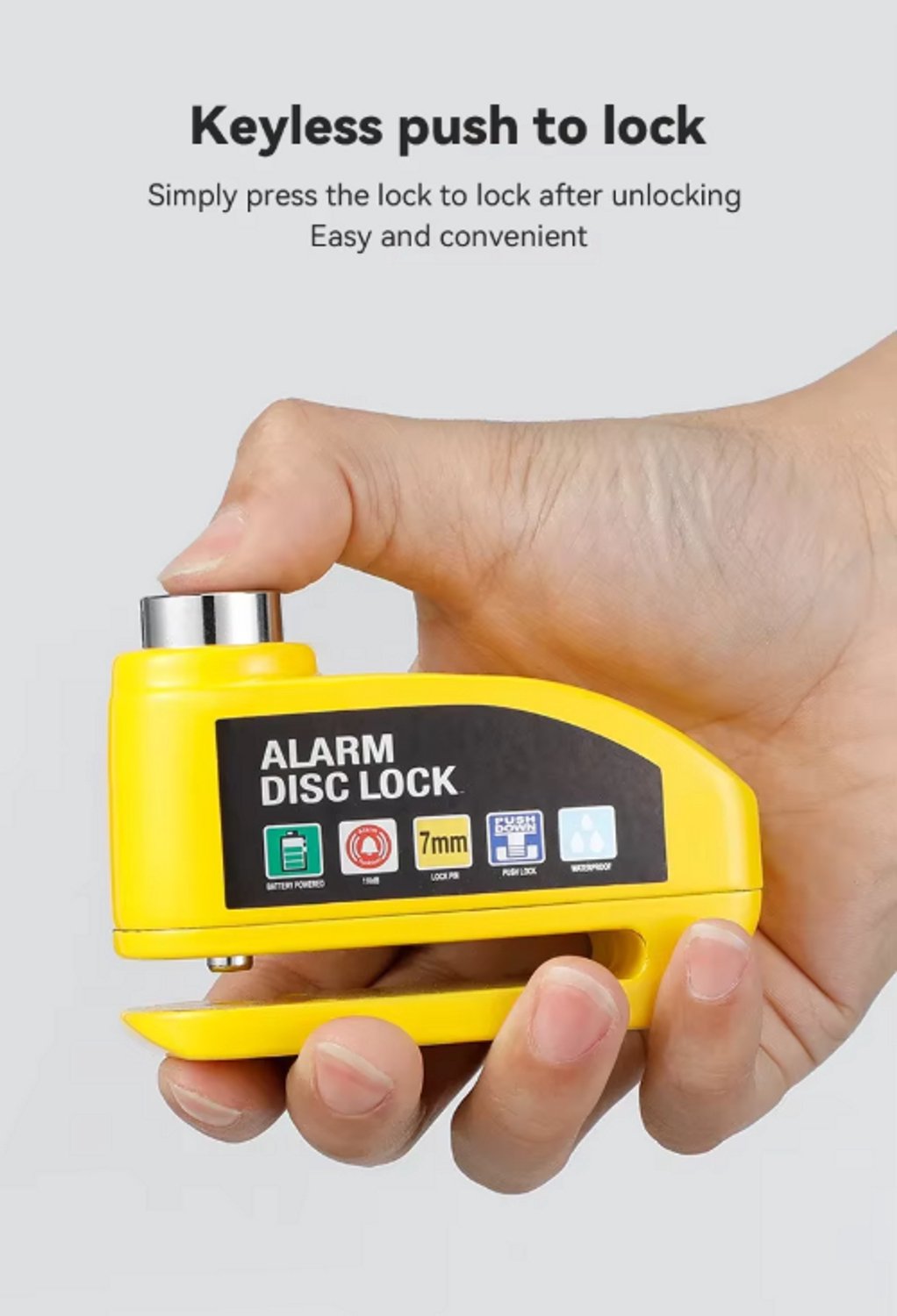 Rieba® Schijfremslot Alarm - Remschijfslot - Inclusief Reminderkabel - Fiets -Motor - Scooter - Remslot - Alarmslot Rem - Schijfrem Antidiefstalslot - Hoge Decibel - Zwart – foto 4