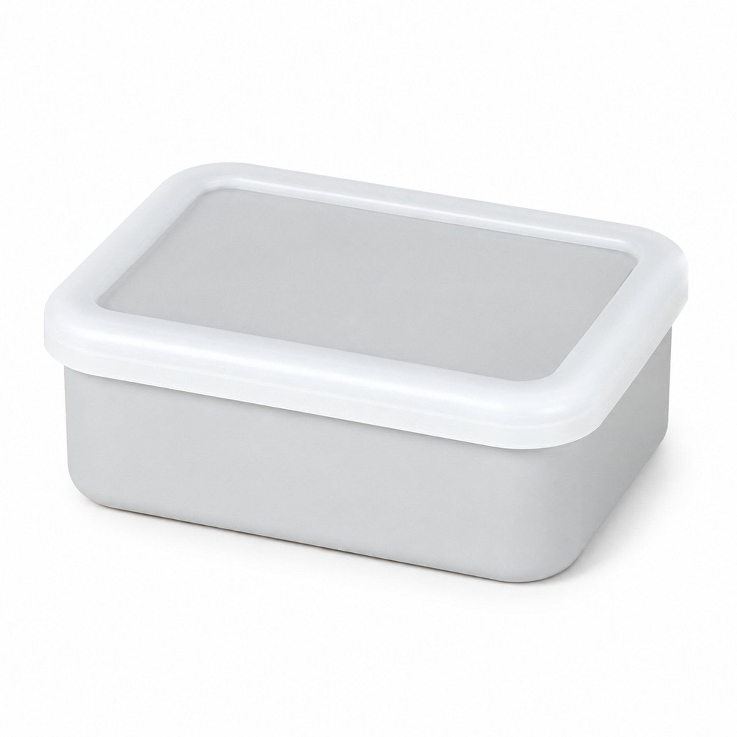 Broodtrommel 500 ml met deksel, rechthoekig, grijs, 14,5 × 11 × 5,5 cm