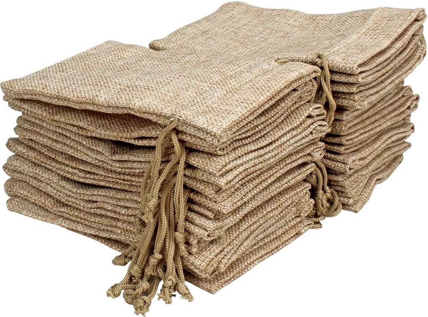 KZQ 30 Stuks Zakje met trekkoord – Jute Zakjes – Geschikt voor kleine cadeautjes, bedankjes en snoep – 17 x 23 cm – Natuurlijke kleur