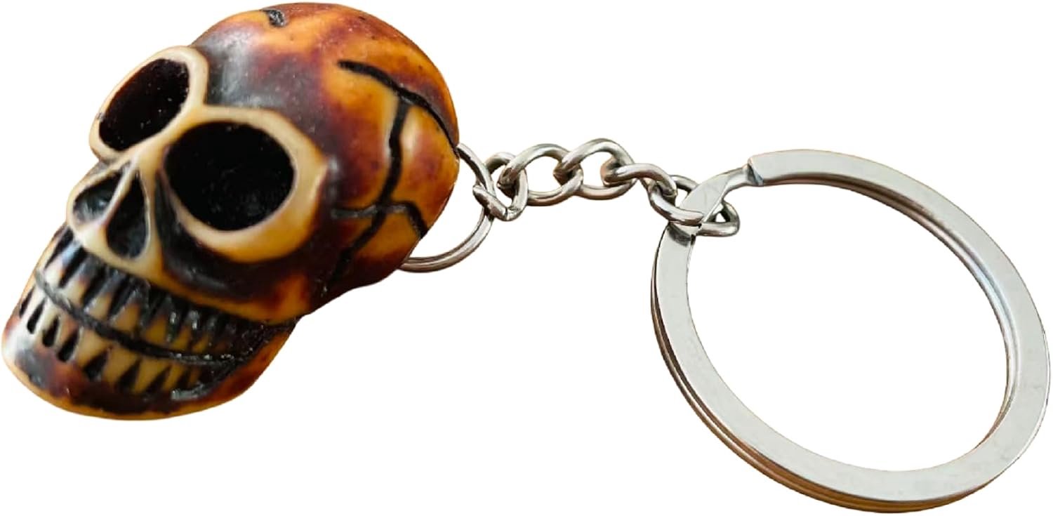 Sleutelhanger - schedel met grote oogkassen - hars skelettpendant - uniek voor decoratie - ShopVlot