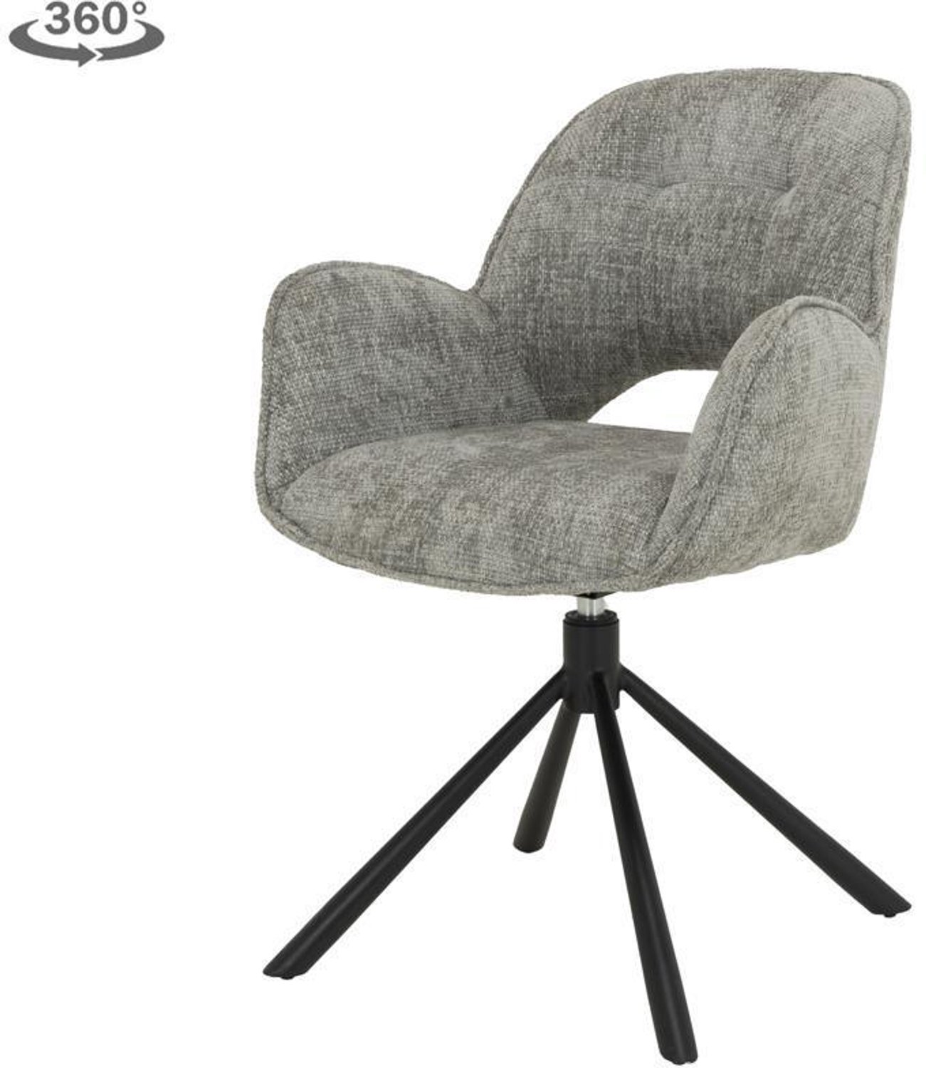 Tower Living Isola draaibare armstoel - zilver Zilver/chroom