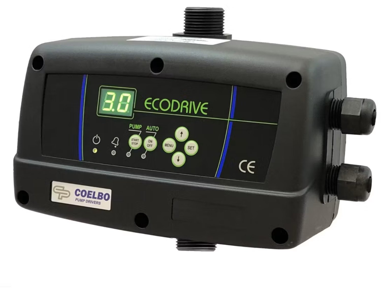 Coelbo Ecodrive Frequ entieregelaar – 230V – Max. 0,9 kW / 7,5 A – Constante waterdruk – Instelbaar 0,5–8 bar – Droogloopbeveiliging
