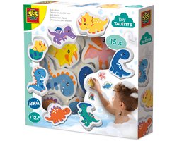 SES Creative Tiny Talents Bad Dino's - Foamfiguren - Vanaf 1 Jaar - 15 Stuks - Badspeelgoed - Motorische Ontwikkeling - Schoencadeautjes Sinterklaas