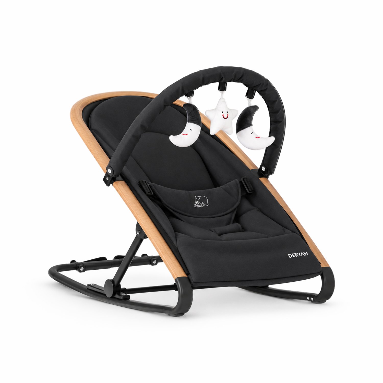 Bol.com Deryan Rocker Wipstoel - Luxe 2-in-1 - Zwart aanbieding
