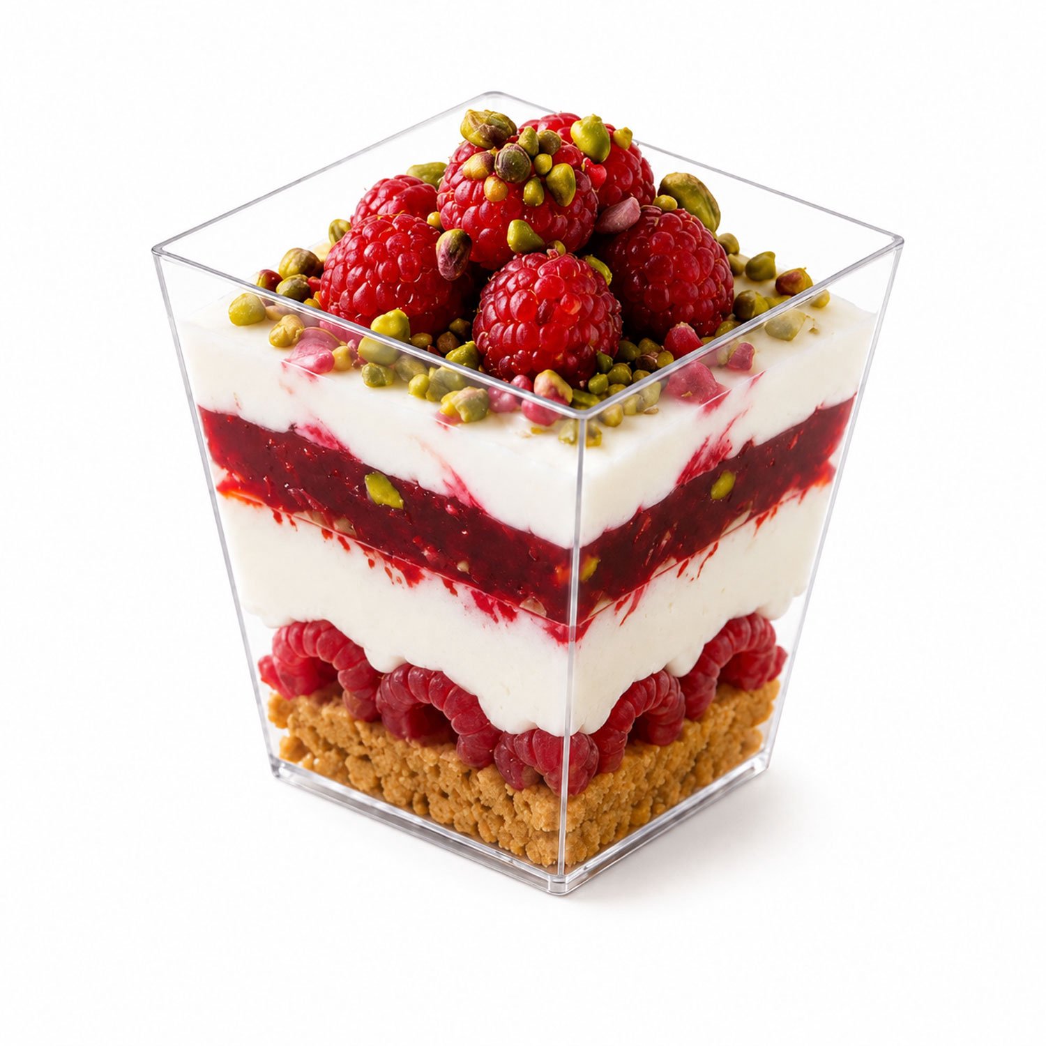 Jungengel Dessertbekers 20 Stuks 200 ml - Kunststof Serveerbekers Vierkant Transparant - Herbruikbare Dessertglaasjes voor Toetjes Salade Mousse Hapjes - Stapelbaar - Buffet Verjaardag Bruiloft Catering Feest