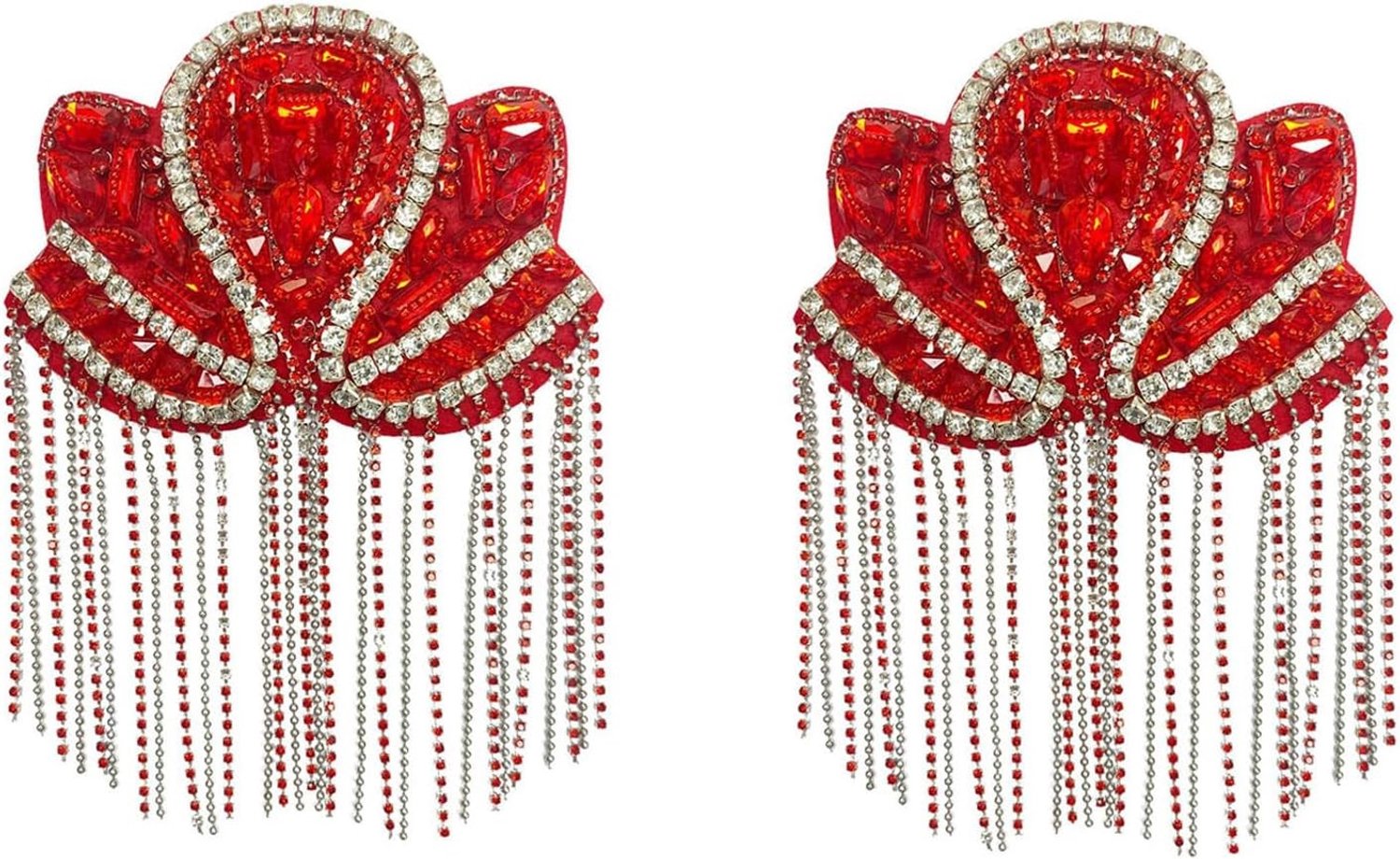2 Stuks Metalen Punk Epauletten met Kwast Chain voor Mannen - Militair Kostuum, Feest, Halloween Cosplay Decoratie