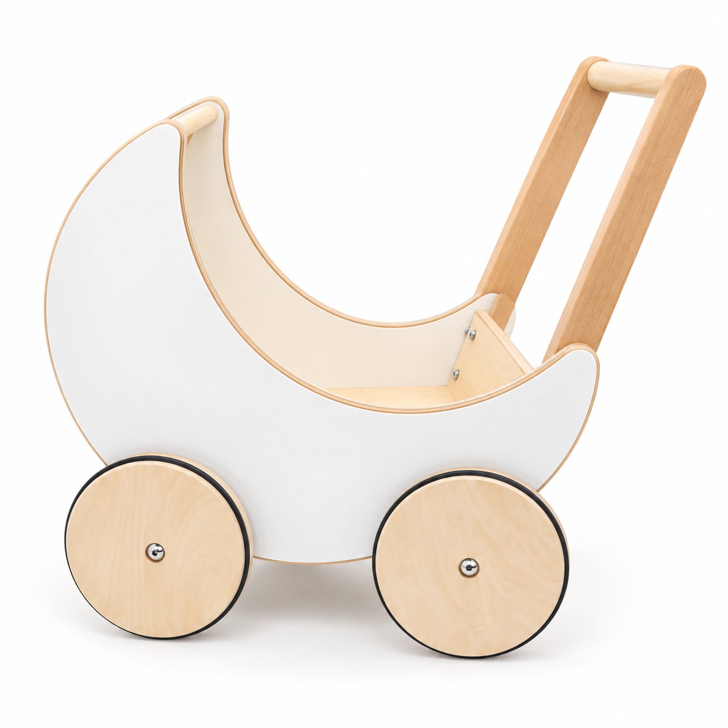 Bol.com Rijoka Houten Poppenwagen Loopwagen - Houten Kinderwagen - 50x30x45cm aanbieding