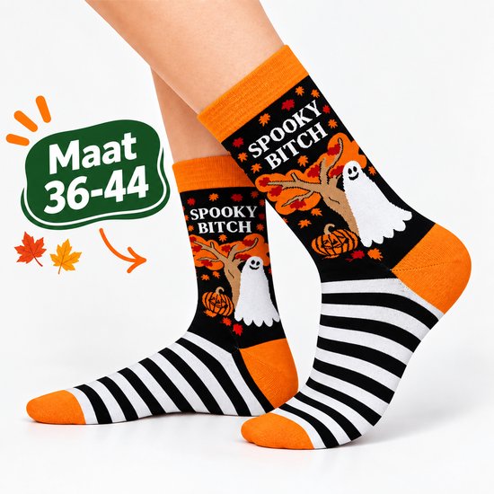 Sokken - Halloween Sokken - Halloween Kostuum - Halloween Socks - Halloween Cadeau - Vrolijke Sokken - Kleurrijke Sokken - Maat 37-44