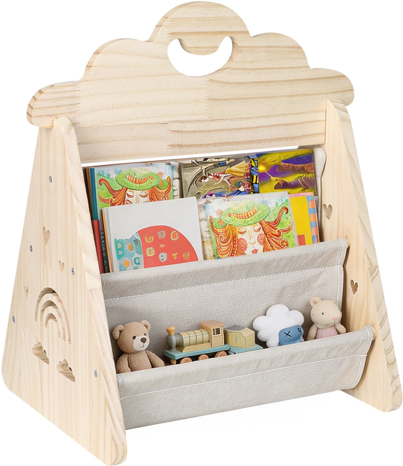 PIPIPOXER Boekenkast Kind - Kinderboekenkast - 36 x 32 x 48.5 cm - Boekenrek Kind Staand - Houtkleur