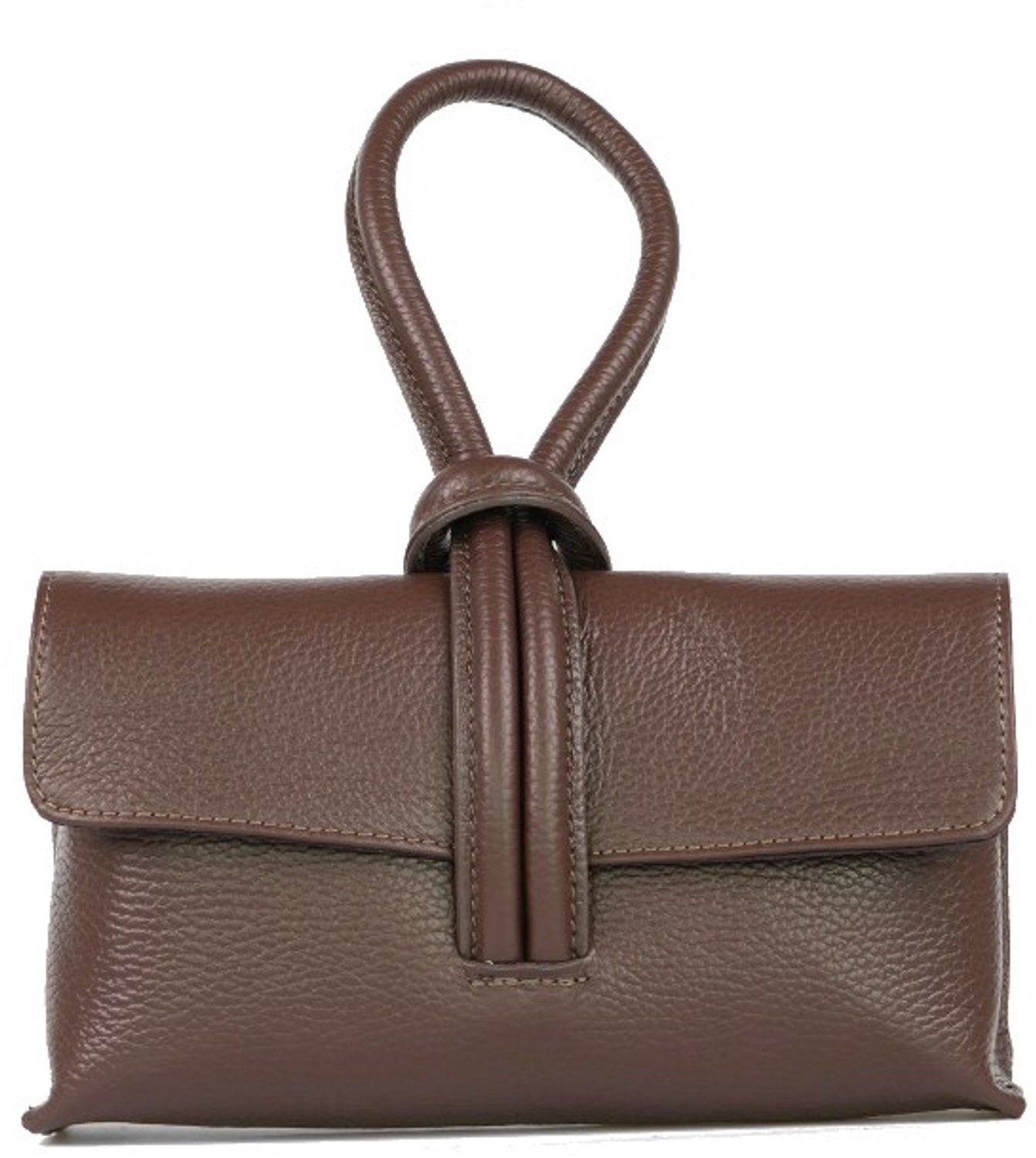 Bruine Leren Handtas - Met Lus Handvat - Extra Lang leren Hengsel - Trendy Handtassen Schoudertassen - Italiaans Leder - Bruin