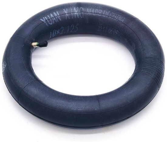 Zwarte rubberen binnenband 10 x 2.125 met ventiel.