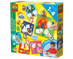 SES Creative My First Dieren Plakken - Waar Woon Ik met Vingerlijm - Vanaf 1 Jaar - Stickeren - Motorische Ontwikkeling - Schoencadeautjes Sinterklaas