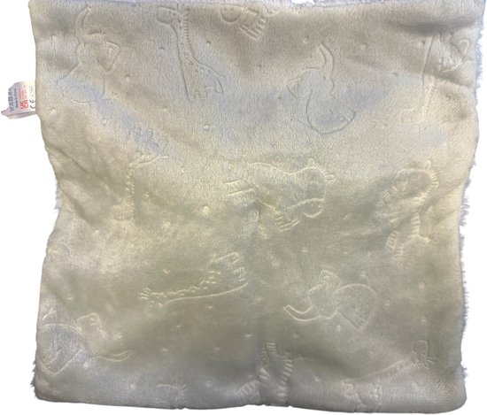Soft Touch - Zeer Fluffie Knuffeldoekje Met Bewerkte Achterkant - Olifant - +/- 36 x 36 Cm - Polyester - Wit/grijs — afbeelding 3
