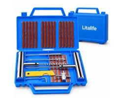 Litalife Bandenreparatieset Auto & Motor - 28-Delig - Tubeless Reparatieset met Proppen - In Koffer