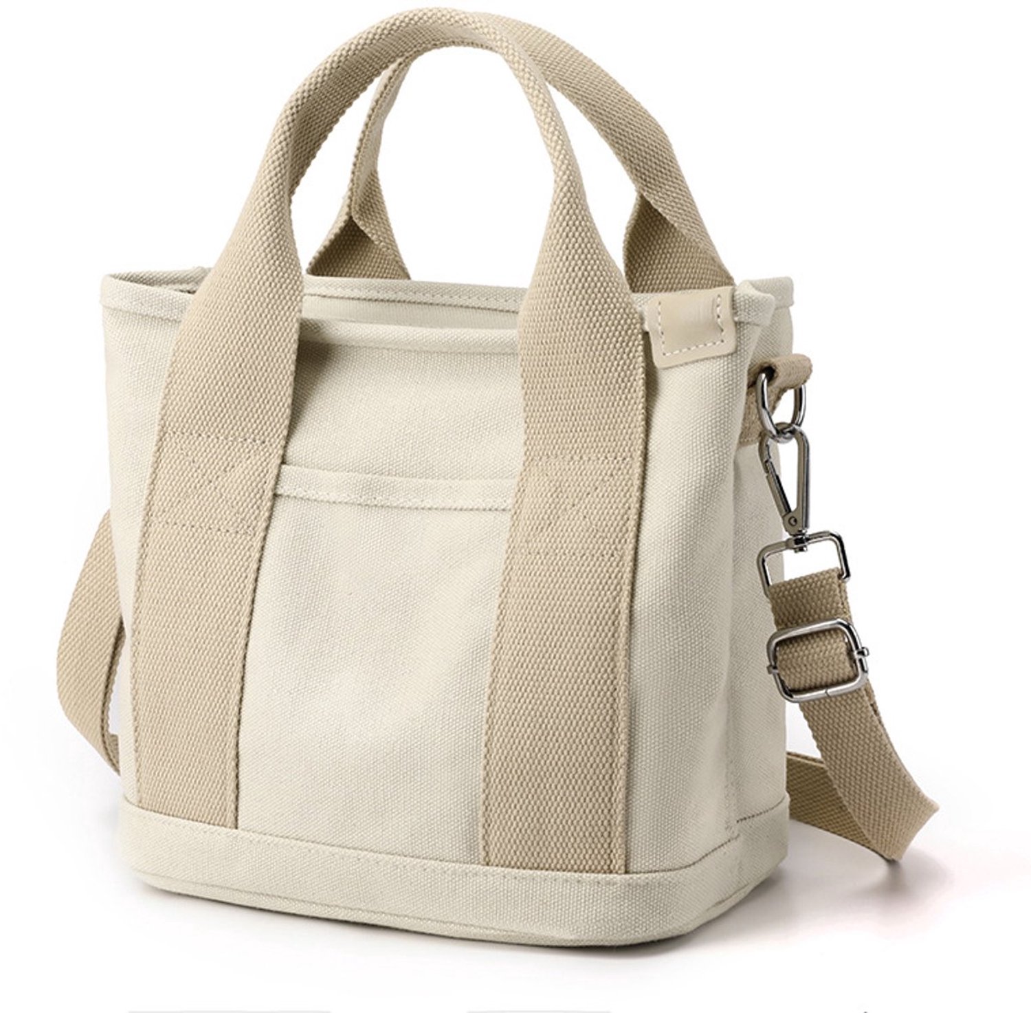 Canvas tas - Canvas draagtas - Handtas/crossbodytas - Boodschappentas met rits - Schoudertas met grote capaciteit - Khaki