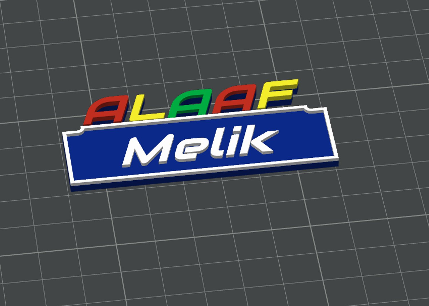 Naamspeldje ALAAF MELIK - 70X30X3MM