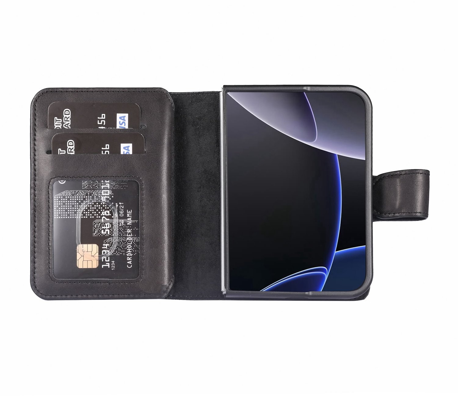 Lykke iPhone 18 Duo Hoesje - Echt Leren Wallet Case - MagSafe Compatibel - RFID Bescherming - Pasjeshouder - Uitneembare Backcover-Zwart