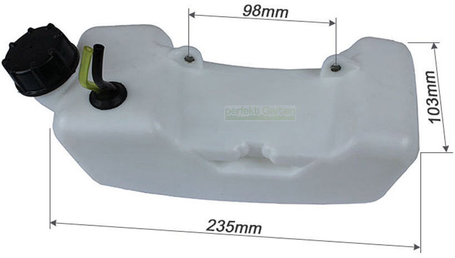 Brandstoftank van 1,2 l (1200 ml) + filter + tankdop voor diverse bosmaaiers met een motor van 40 cc tot 52 cc
