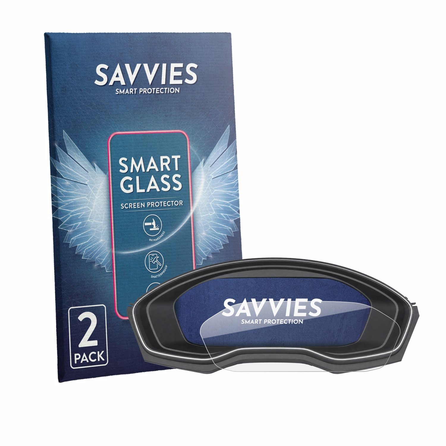 2 Stuks Savvies Screenprotector - geschikt voor Audi A4 B9 2019-2024 Virtual Cockpit Plus 12.3" - beschermfolie glas transparant