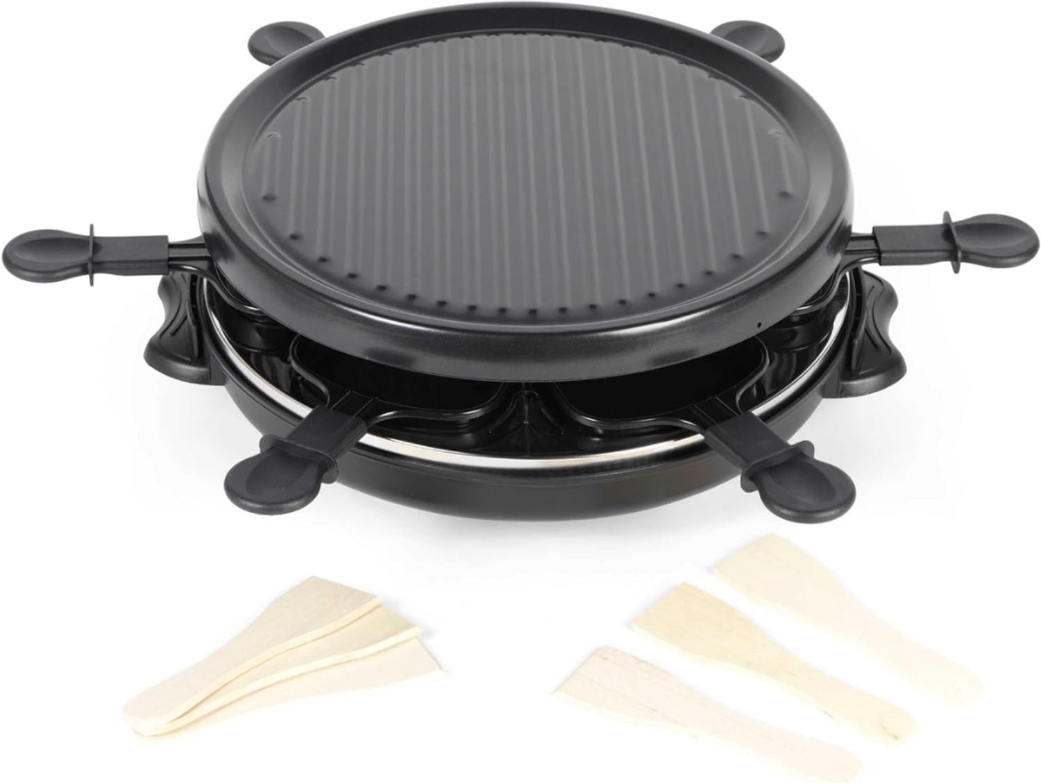 SNJY® Gourmetstel - Gourmetplaat - Gourmet Elektrisch - 800 W - Zwart