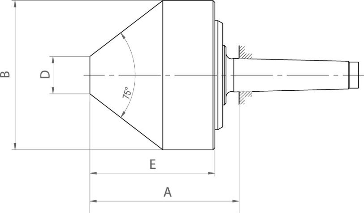 Centreerconus meel. stompGr.174a 75Gr. MK5 Röhm