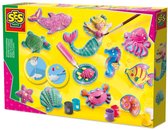 SES Creative Gieten en Schilderen Set - Oceaanfiguren met Glitter - Voor Meisjes vanaf 5 Jaar - Knutselen - Schoencadeautjes Sinterklaas